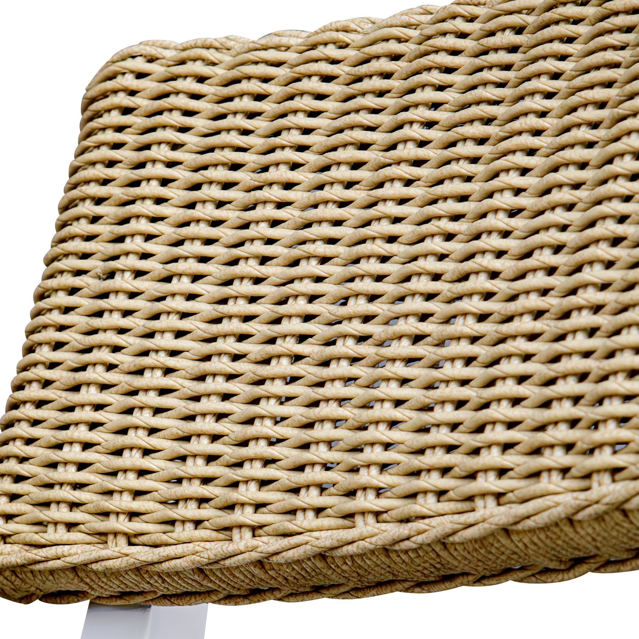 Calbas 42.25 inch White and Honey Outdoor Bar Stool