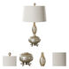 Vercana 28 inch 150.00 watt Smoked Mercury Glass with Brushed Nickel Table lamps Portable Light, Set of 2