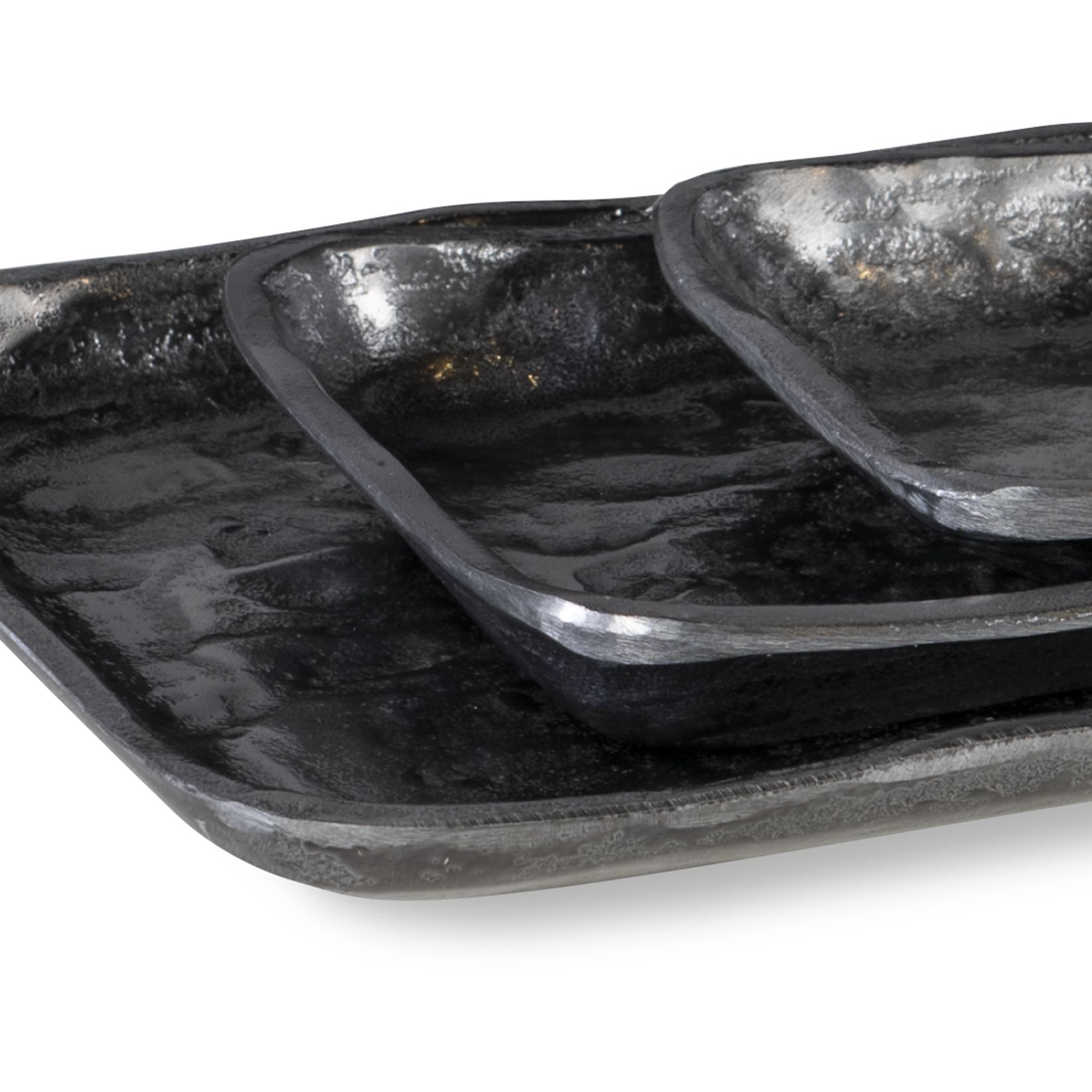 Artisan Antique Nickel Trays, Set of 3