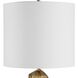 Octavio 36 inch 150 watt Gold Leaf and Clear Crystal and Antique Brass Table Lamp Portable Light