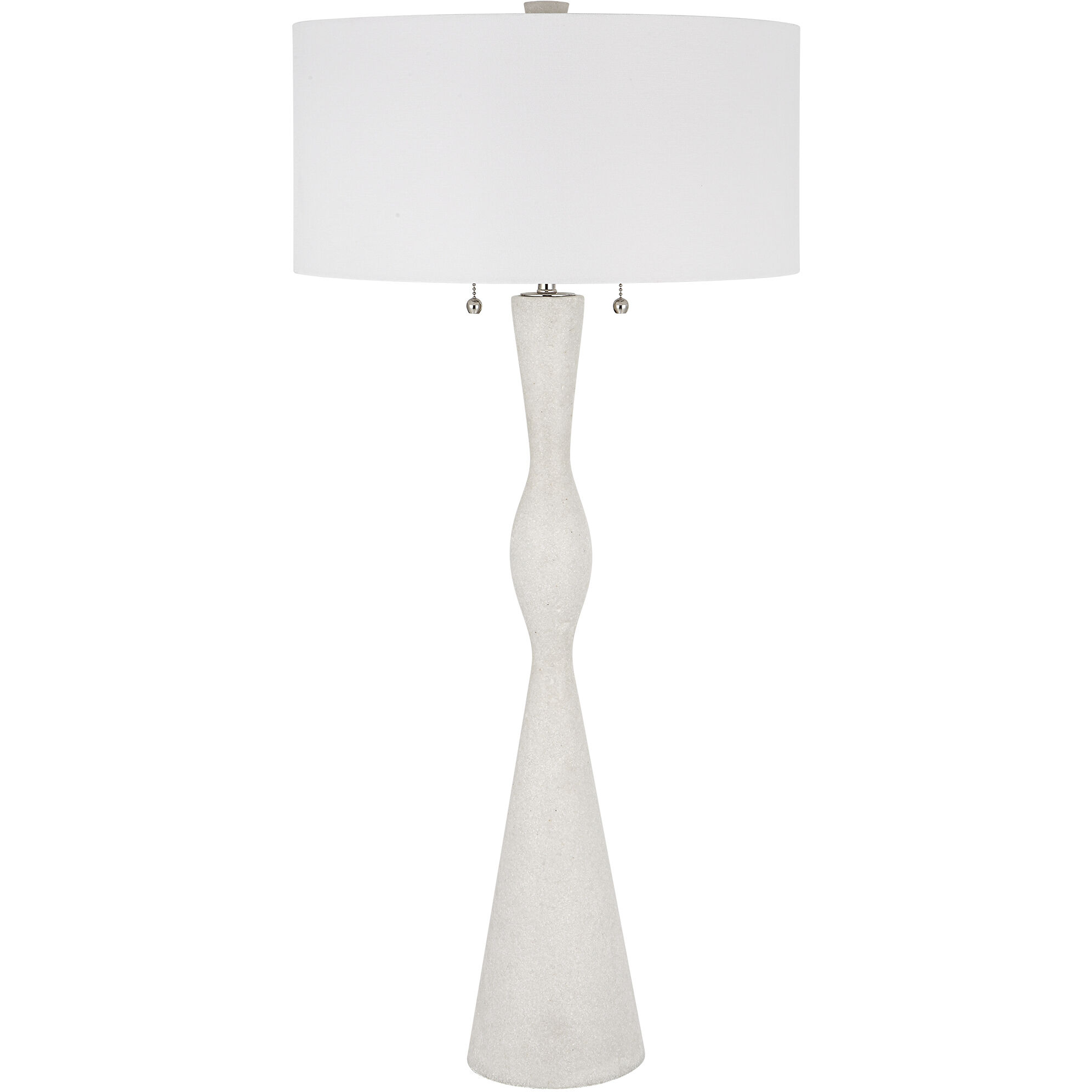 Sharma 39 inch 60.00 watt Ivory Man-Made Stone and Polished Nickel Table Lamp Portable Light