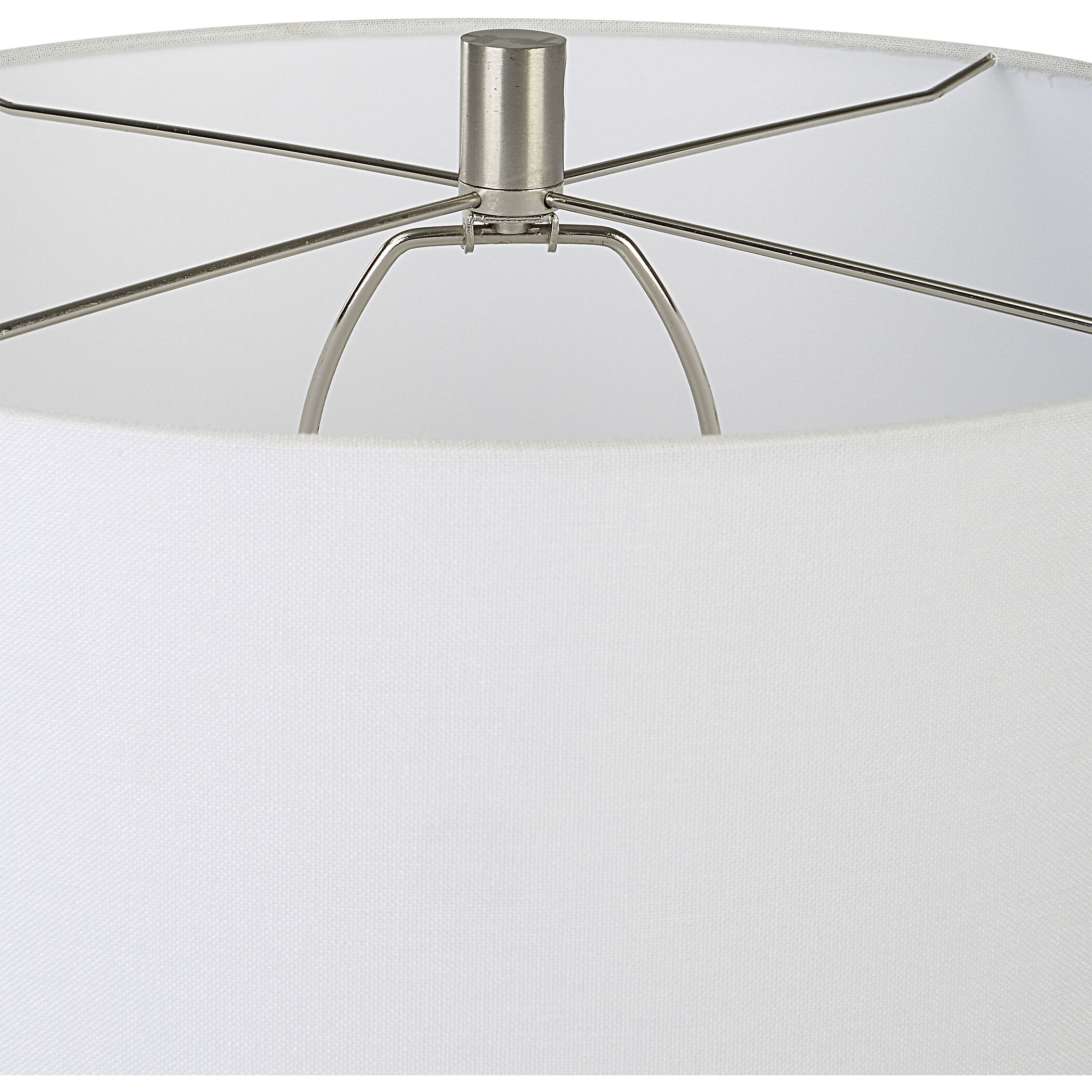 Heir 26 inch 150.00 watt Chalk White Matte and Brushed Nickel Table Lamp Portable Light