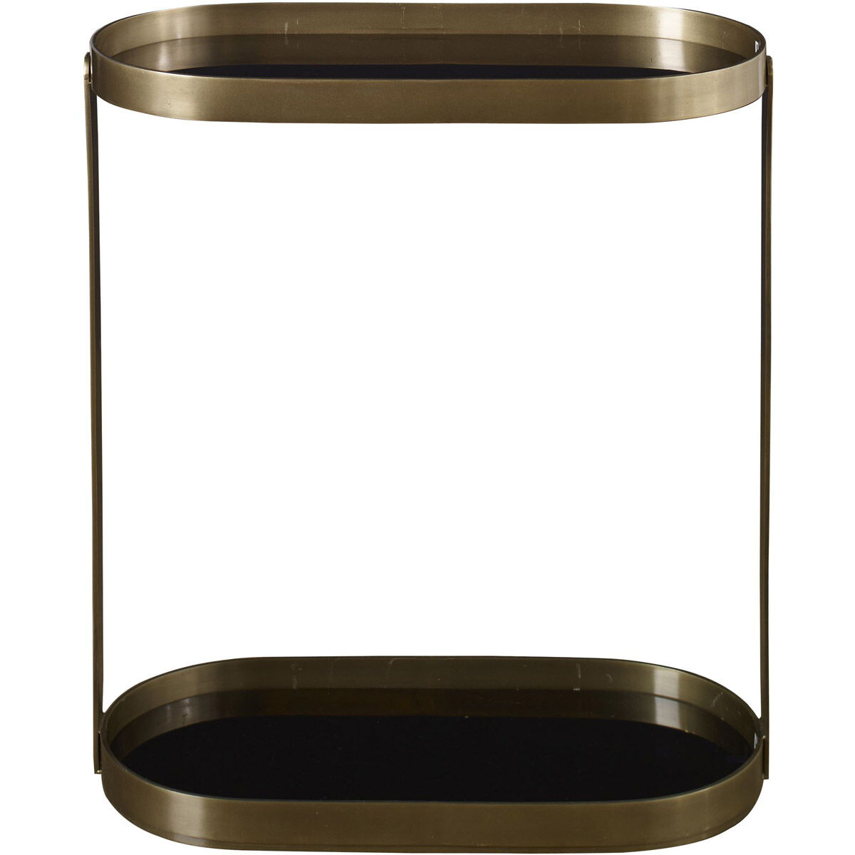 Adia 27 X 23 inch Antique Gold and Black Glass Side Table