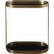 Adia 27 X 23 inch Antique Gold and Black Glass Side Table