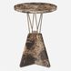 Levitate 23.25 X 16 inch Brown Marble and Brass Accent Table