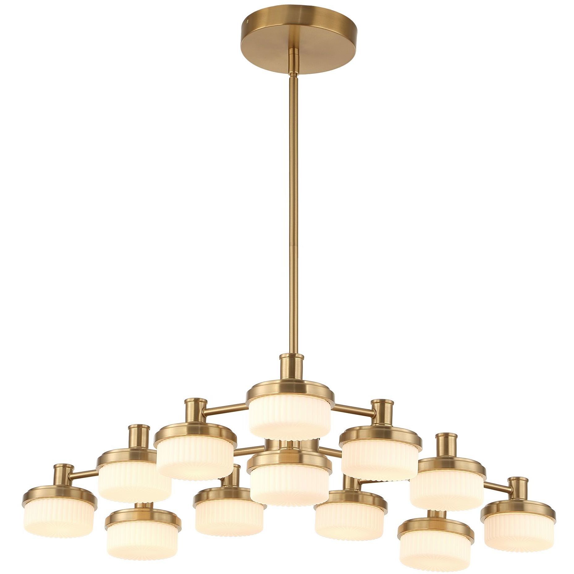 Wedge 12 Light 40.63 inch Warm Brass Chandelier Ceiling Light