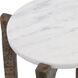 Vivi 22 X 12 inch Antique Brass and Natural Marble Drink Table