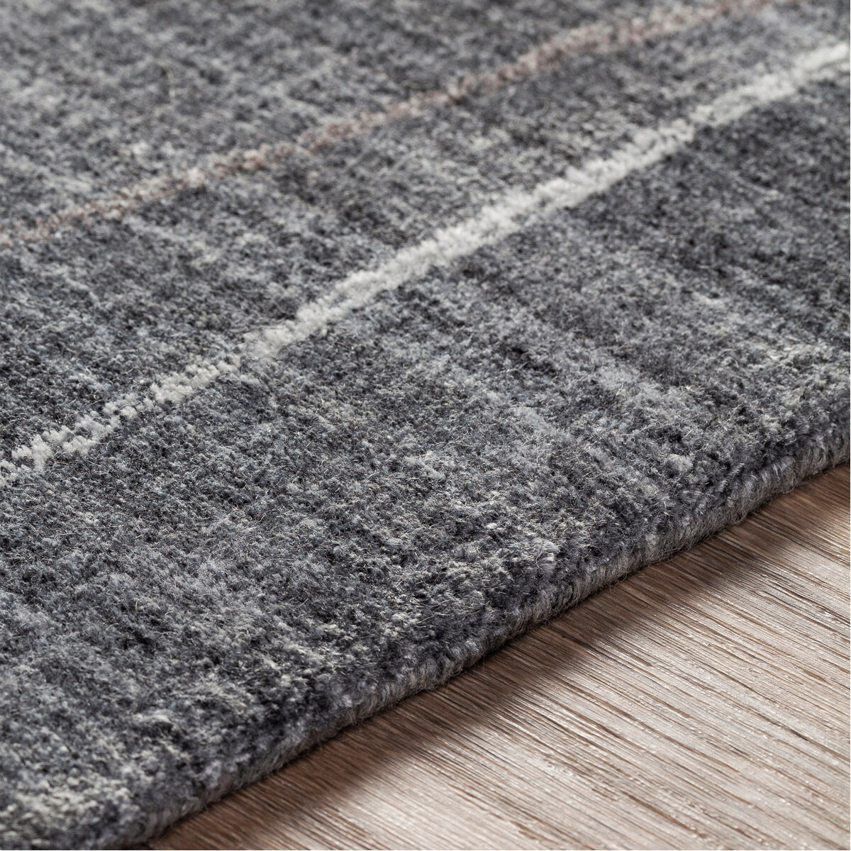 Costilla 108 X 72 inch Gray and Charcoal Tones with White Rug, 6ft x 9ft