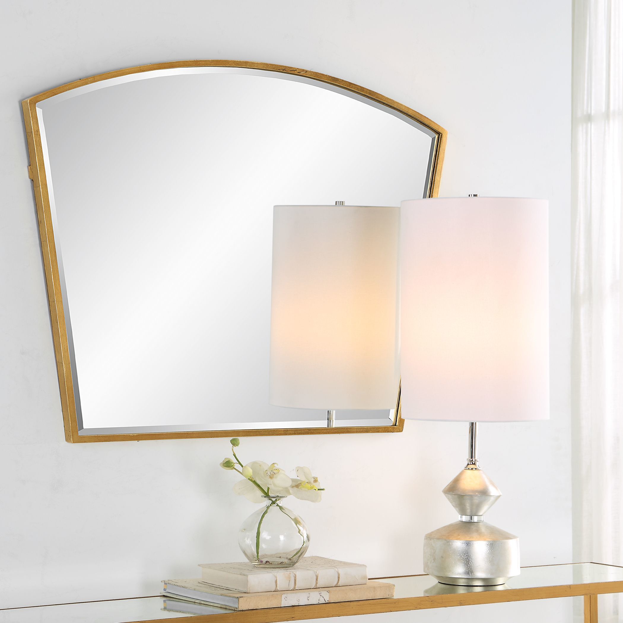 Boundary 36 X 31.63 inch Antiqued Gold Leaf Mirror