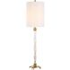 York 36.75 inch 150.00 watt Crystal and Antique Brass Buffet Lamp Portable Light