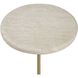 Adames 24 X 12 inch Travertine and Brushed Brass Drink Table