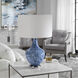 Cove 25 inch 150.00 watt Cobalt Blue and White with Brushed Nickel Table Lamp Portable Light