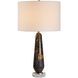 Dames 26.75 inch 150 watt Dark Marble and Crystal with Antique Brass Table Lamp Portable Light