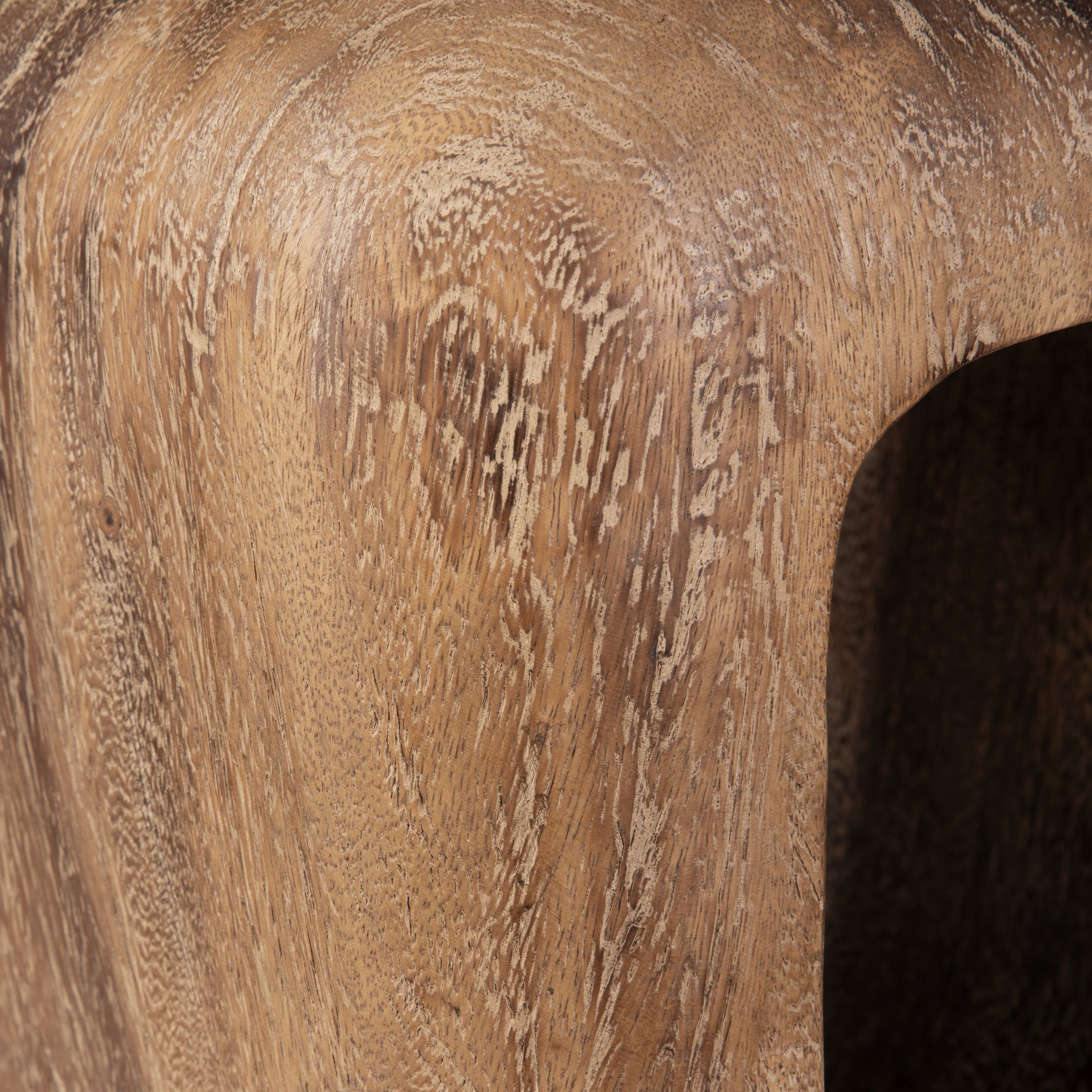 Loophole 18 inch Naturally Suar Wood with Natural Wash Accent Stool