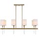 Awyr 8 Light 43.5 inch Warm Brass Linear Chandelier Ceiling Light