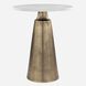 Midsummer 24 X 20 inch Antique Brass and Travertine Accent Table
