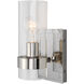 Cardiff 1 Light 5 inch Polished Nickel Cylinder Sconce Wall Light