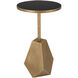 Comet 24 X 14 inch Antique Bronze and Black Glass Accent Table