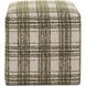 Joie 18 inch Ireland Green Plaid Chenille Ottoman