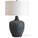 Graphite 24.5 inch 150.00 watt Distressed Charcoal and Antique Brass Table Lamp Portable Light