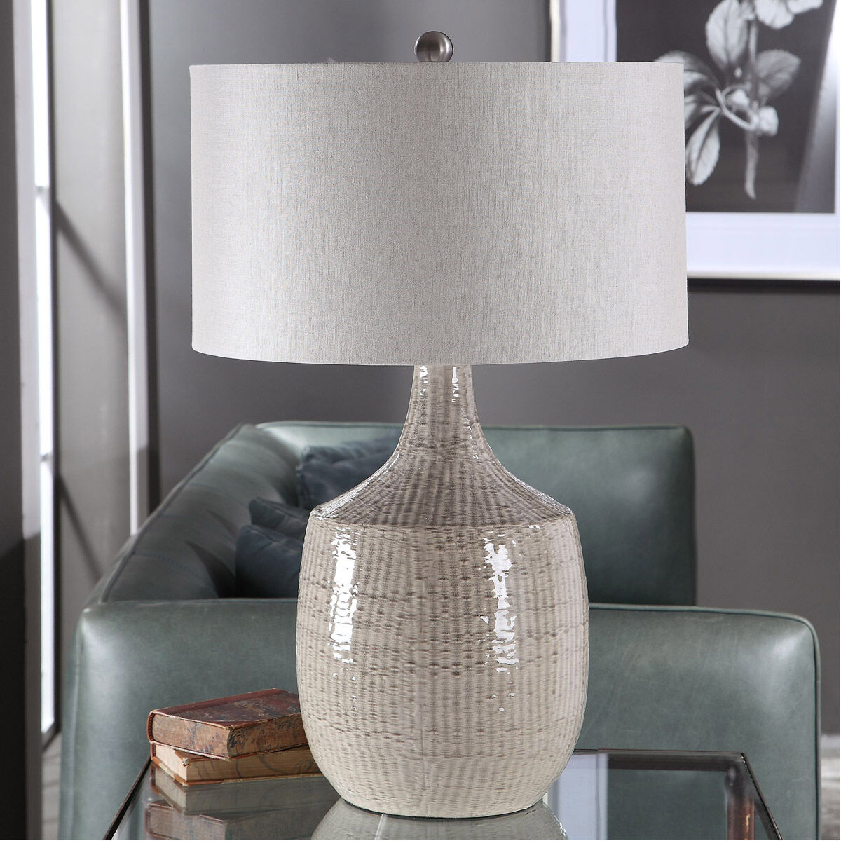 Felipe 30 inch 150 watt Gray Table Lamp Portable Light