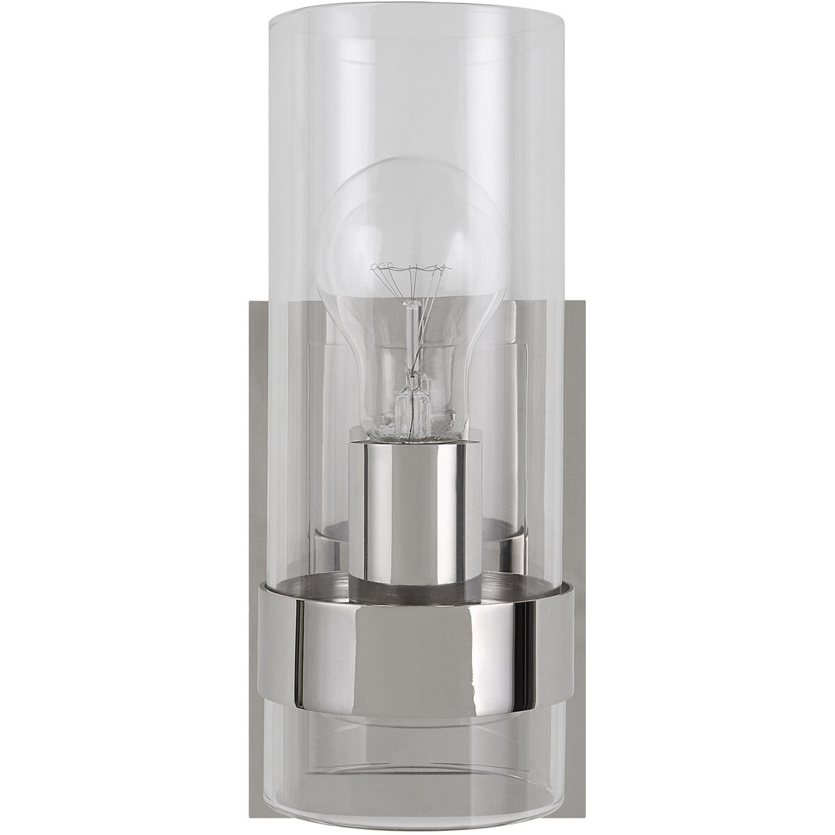 Cardiff 1 Light 5 inch Polished Nickel Cylinder Sconce Wall Light