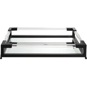 Balkan Matte Black and Clear Acrylic with Beveled Mirror Tray