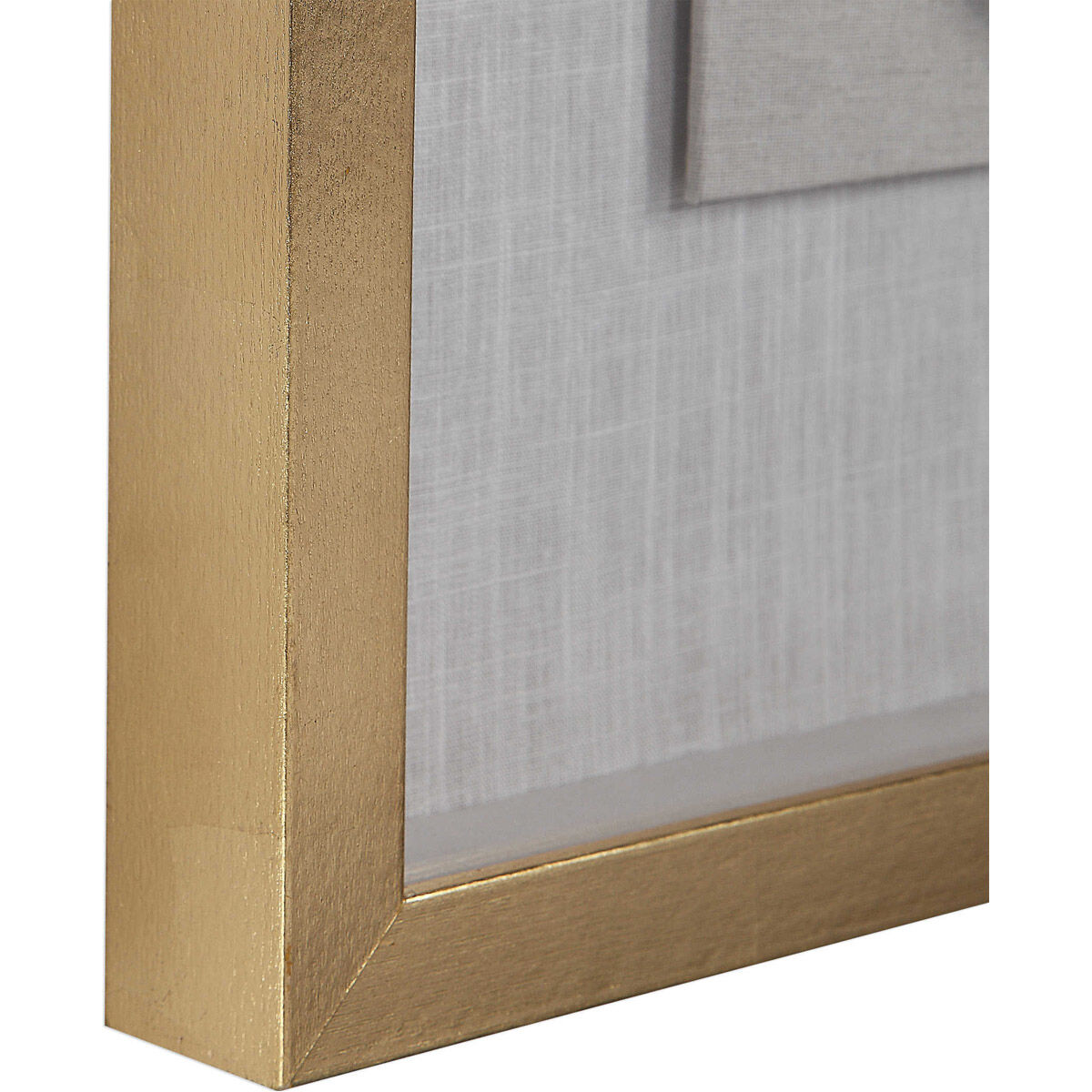 Keeva Emerald Green Agate Stone and Gold Leaf Shadow Box