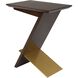 Breakthrough 22 X 17.25 inch Brushed Brass and Deep Brown Accent Table
