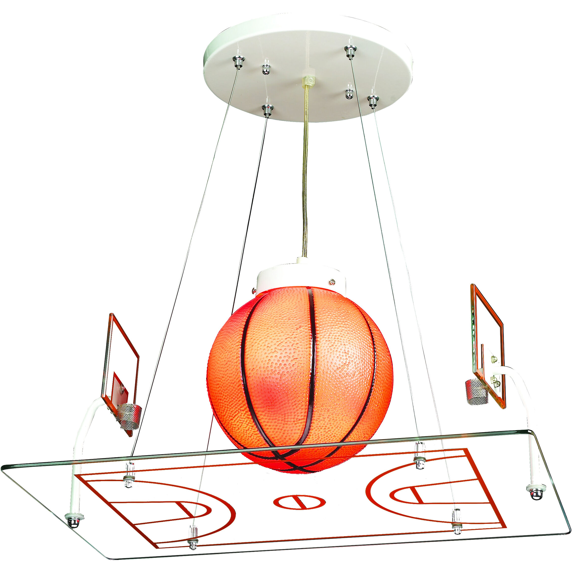Canada 1 Light 14 inch Orange and Clear Childrens Lighting Ceiling Light, Basketball Court