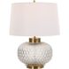 Estelle 22 inch 150.00 watt Light Smoke-Gray Glass and Antique Brass Table Lamp Portable Light