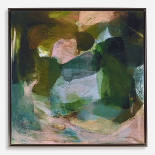 Forever Ever Multi-Colored and Bronze Gold Framed Abstract Art