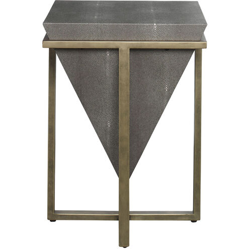 Bertrand 25 X 18 inch Gray Faux Shagreen and Aged Gold Accent Table