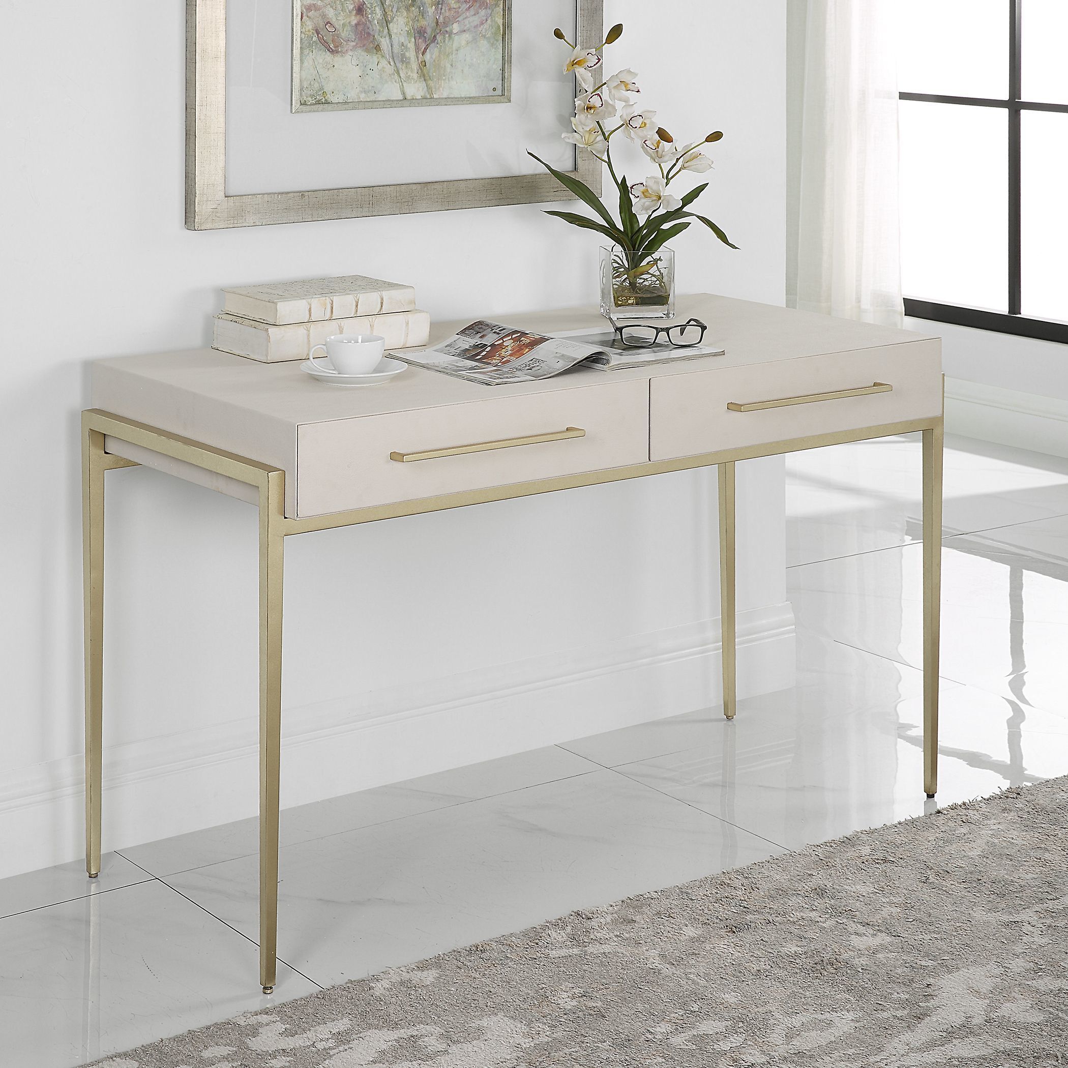 White desk deals 48 inches wide