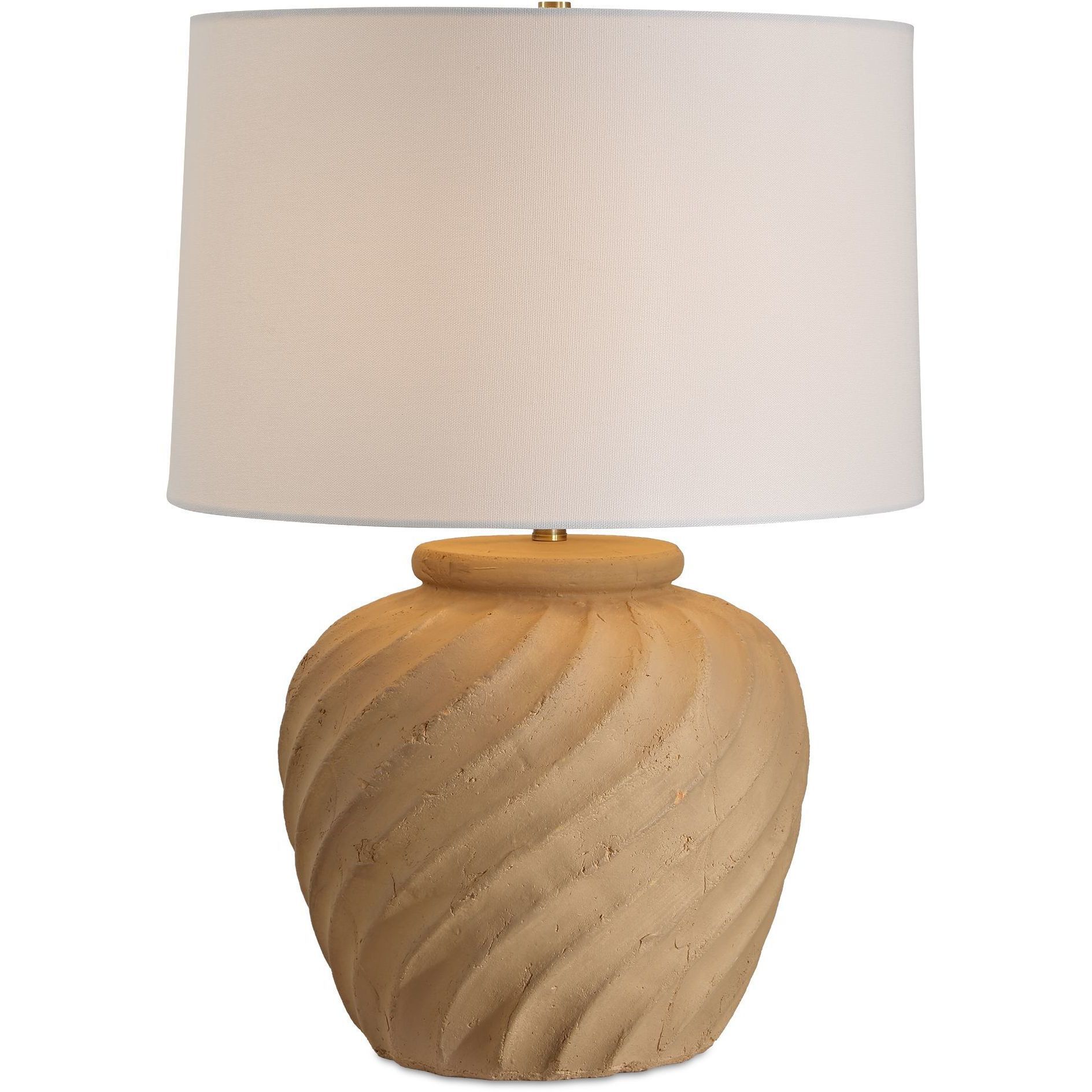 Farai 23 inch 150 watt Terracotta and Brass Table Lamp Portable Light