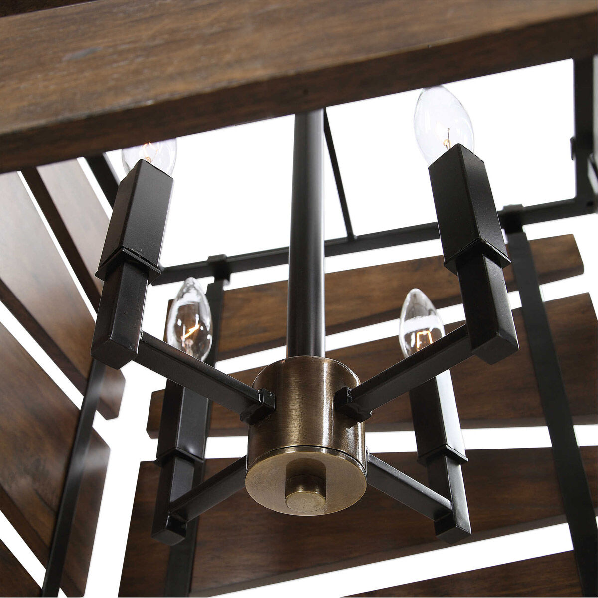 Augie 4 Light 18 inch Warm Brown Oiled Walnut and Dark Bronze Pendant Ceiling Light