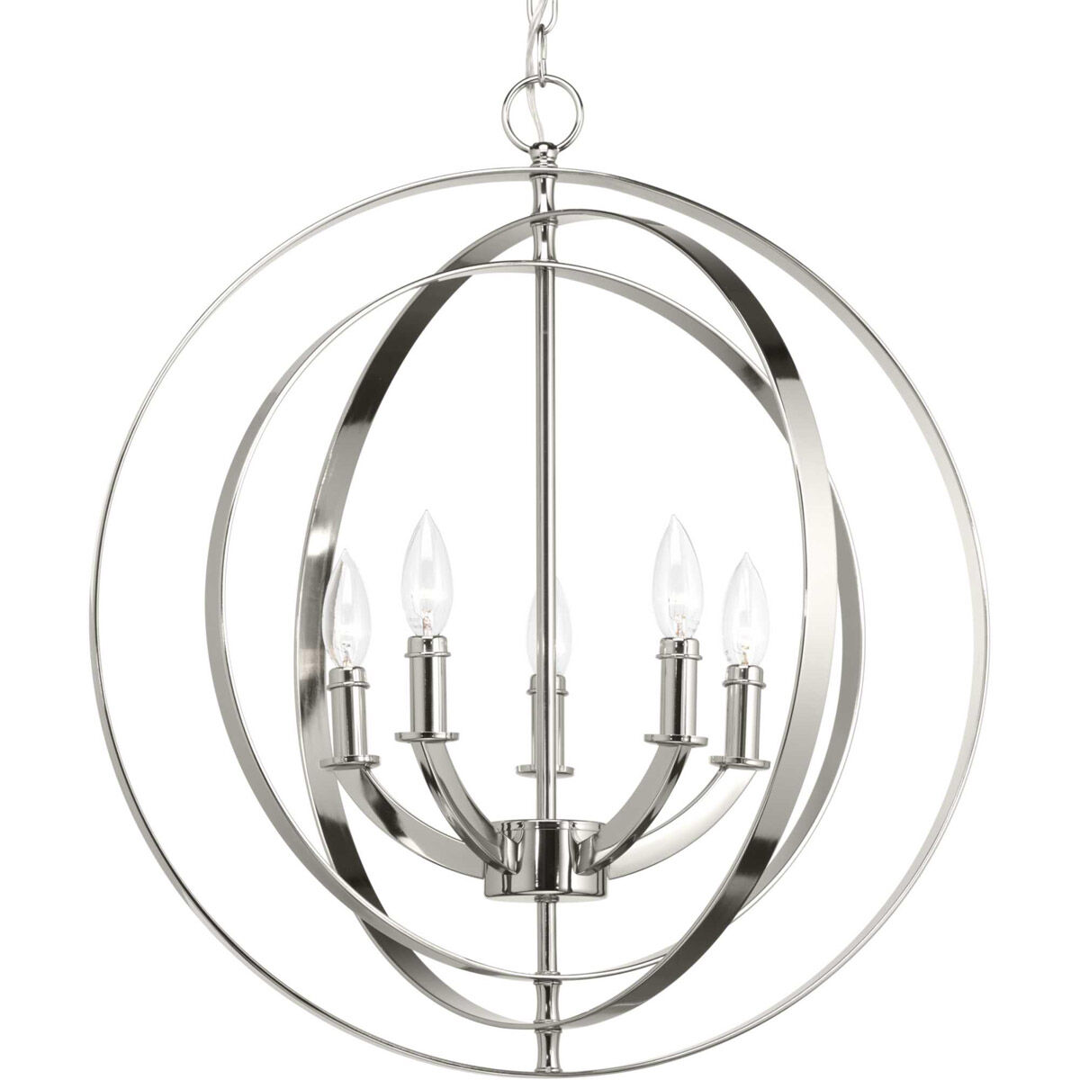 Buster 5 Light 22 inch Polished Nickel Foyer Pendant Ceiling Light