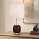 Vannett 23.75 inch 150 watt Dark Amber Art Glass and Antique Brass Table Lamp Portable Light