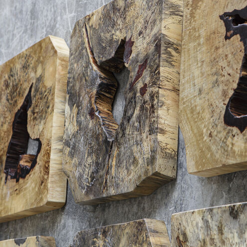 Bahati Natural Wood Wall Decor, Set of 9