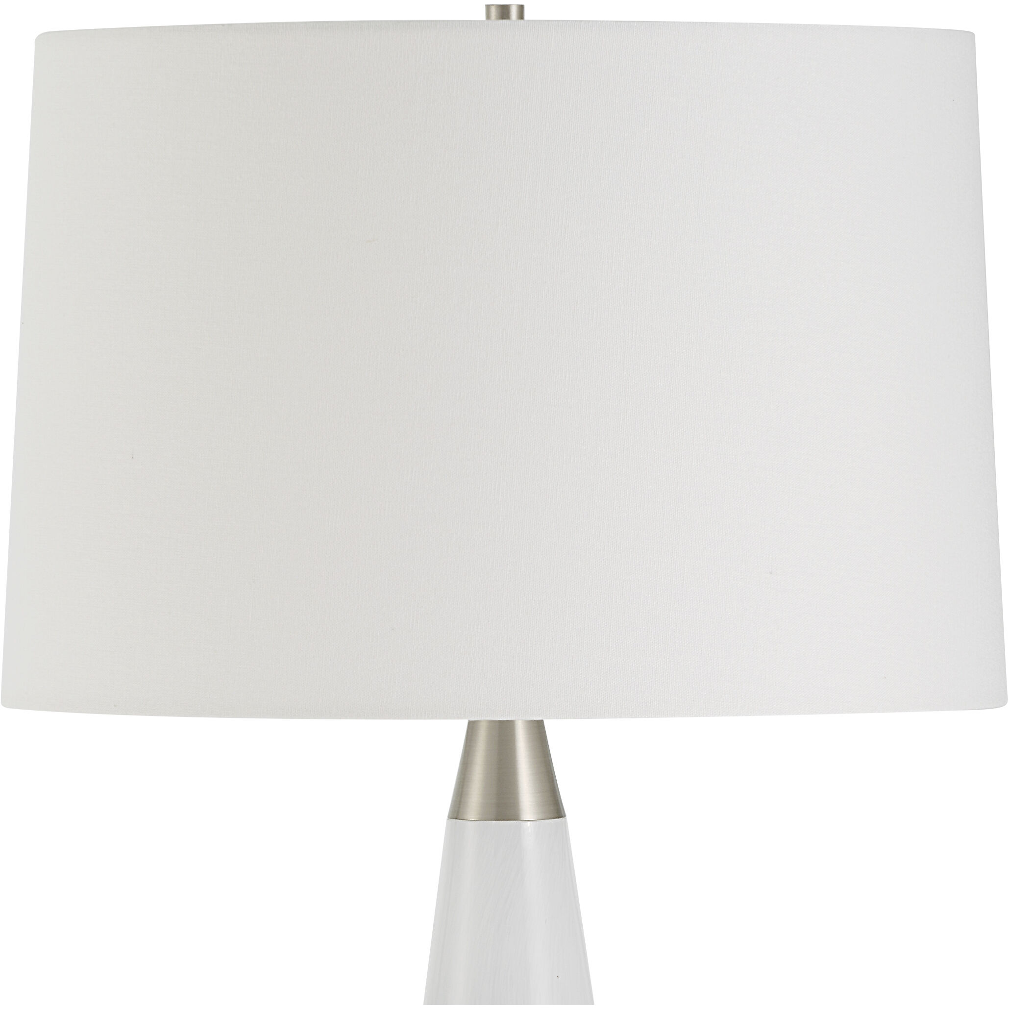 Quinn 28.75 inch 150.00 watt White with Metallic Silver Details Table Lamp Portable Light