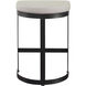 Ivanna 26 inch Matte Black and Off-white Linen Counter Stool