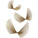 Coreograph Antique Gold Leaf Wall Decor, Set of 3