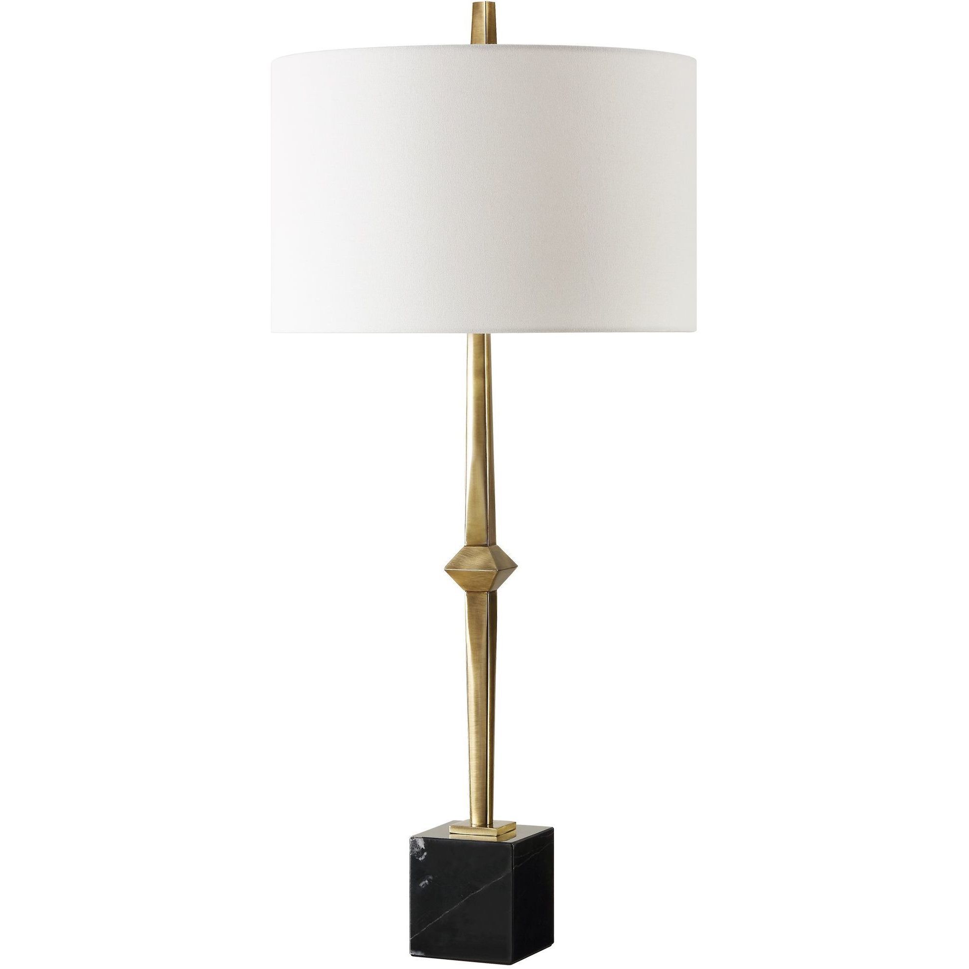Suranne 32.5 inch 150.00 watt Antique Brass and Black Marble Table Lamp Portable Light