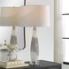 Quinn 28.75 inch 150.00 watt White with Metallic Silver Details Table Lamp Portable Light