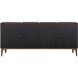 Melbourne Burl and Warm Brass 4 Door Cabinet