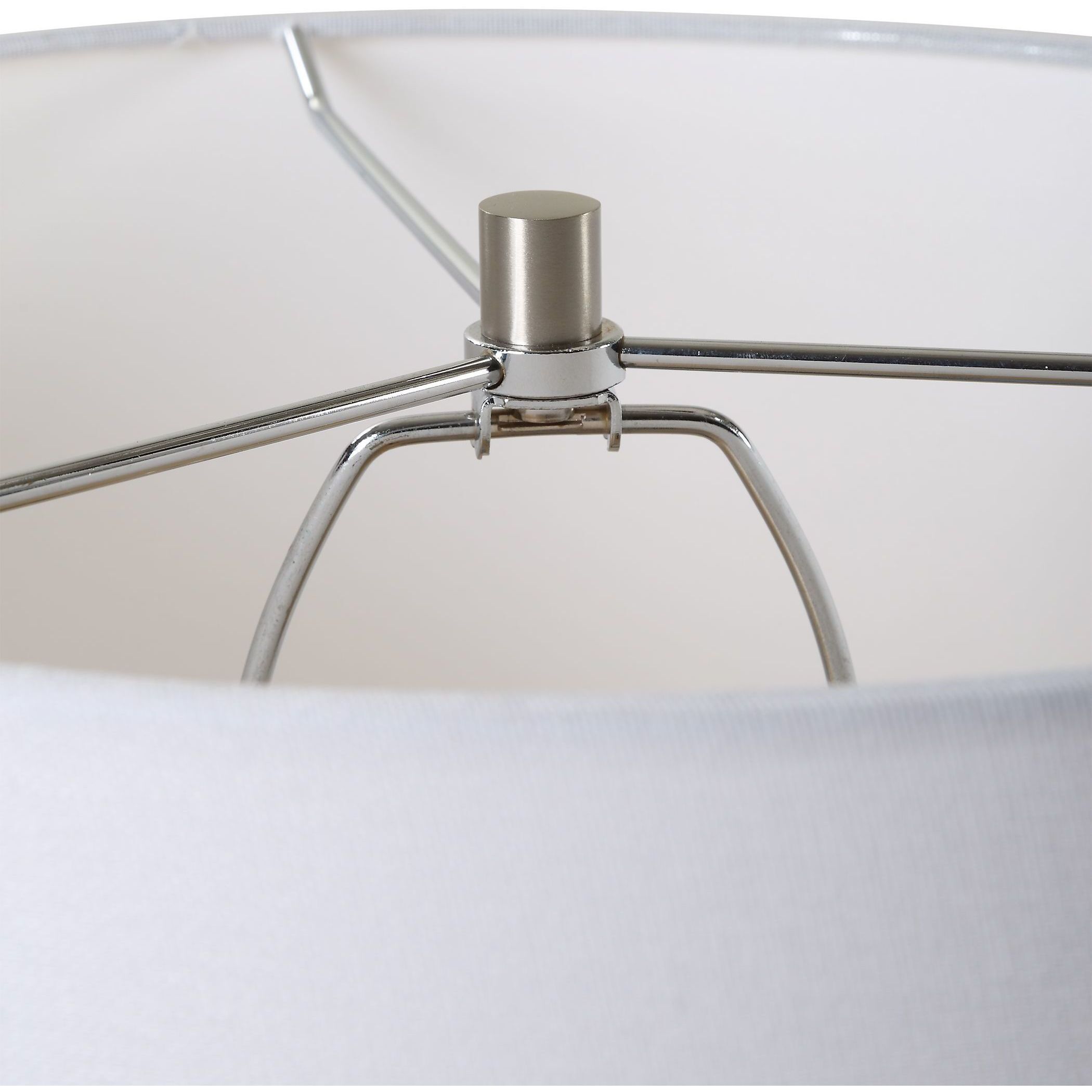 Clear Sky 28 inch 150.00 watt Sky Blue Seeded Glass with Marble Foot and Brushed Nickel Table Lamp Portable Light