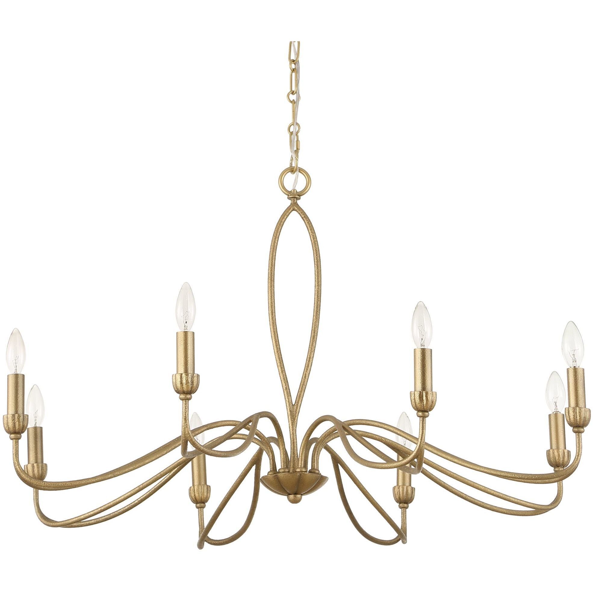 Corella 8 Light 40 inch Textured Soft Gold Chandelier Ceiling Light
