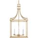 Montreal 4 Light 13.88 inch Warm Brass Pendant Ceiling Light
