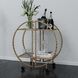 Zelina Antique Gold and Clear Glass Bar Cart