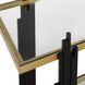 Empire 52 inch Gold Leaf and Matte Black with Clear Glass Console Table